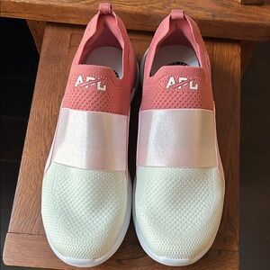 APL mens Coral and White Athletic Shoes